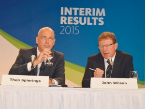 Theo Spierings and John Wilson presenting Fonterra’s poor interim result.