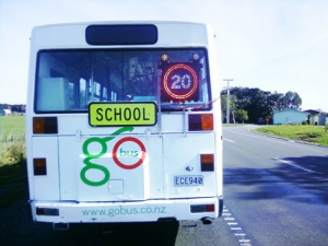 RWNZ reminds drivers to stick to the law and slow down to 20km/h when passing a stopped school bus.