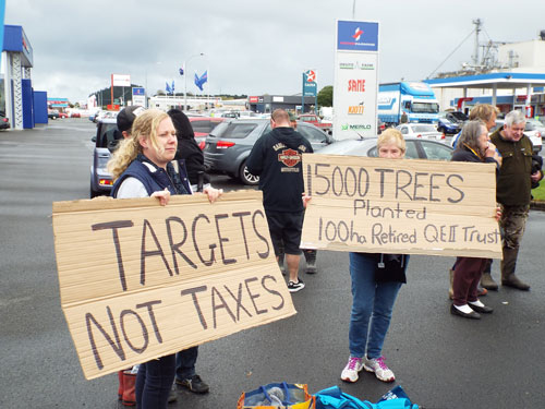 Protestors at the event