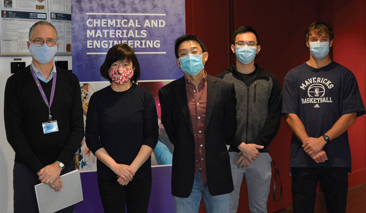 From left Professor Brent Young Dr Shan Yi Dr Wei Qin Zhuang and PhD students Kai Xin Chia and Marc Rosenburg FBTW