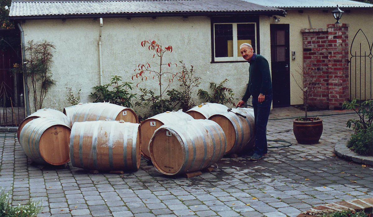 Ivan Donaldson making the first vintage of Pegasus Bay in the home garage FBTW