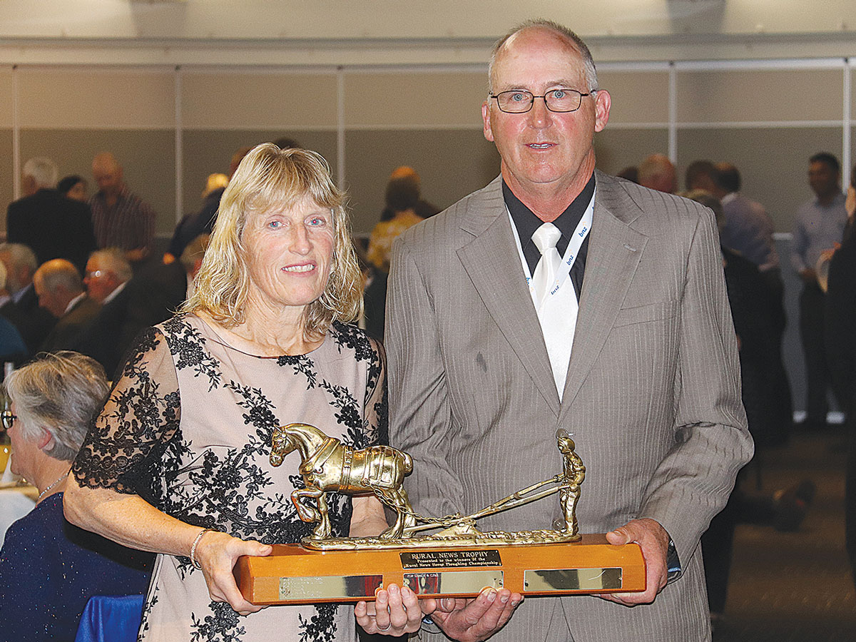 Sharon and John Chenowyth winners of the horse ploughing contest