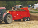 Muck spreader in action.
