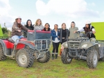 Young Waikato women training for farm work.