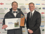 Fonterra Responsible Dairying Award winner Tony Dodunski with new Fonterra chief executive Richard Allen at the awards.