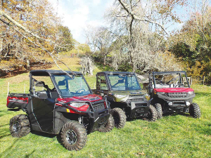 Polaris’s latest Ranger selection: the Ranger 1000 EPS, the Ranger 1000 HD-EPS and the Ranger Diesel HD-EPS.