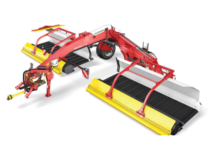 Pottinger says its recently released Mergento VT 9220 belt merger rake is better suited to ‘fragile’ crops such as lucerne and clover.