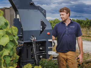 Cloudy Bay Vineyard Innovation and Engineering Manager Murray Faber with V3. Photo Credit: Jim Tannock