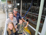 Donalda Galletly with his family and damaged concrete platform.