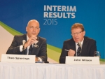 Theo Spierings and John Wilson presenting Fonterra’s poor interim result.