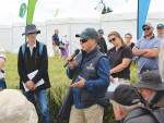 Dr Peter Boutsalis, of the University of Adelaide, gives a presentation on herbicide resistance at the FAR CROPS Annual Expo held at the Chertsey research site, Mid-Canterbury, in December. SUPPLIED.