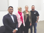 From left, economist Shamubeel Equab, Jules Benton DWN, Jane Muir-DairyNZ and Aaron Jay, Hortus at the Peoples Expo in Waikato.