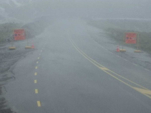 A webcam image taken this morning of Milford Road on SH94. Photo: NZTA Otago/Southland @NZTAOS on Twitter.