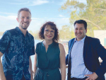 Simon Yarrow, left, local MP Dr Anne Webster and CEO Mildura Regional Development Brett Milington