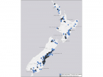 A BiosecurityNZ map showing properties under M. bovis controls as at January 11, 2019.