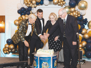 New Image founder and chair Graeme Clegg (left) with David Seymour and Judith Collins at the 40th anniversary celebration.