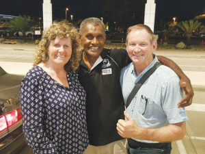 Lynette and Rex Smith with David (Tevita) Draunimasi who lost an arm in a tractor accident many years ago. He does all the tractor work on the farm. One of David’s sons, Sailasa, is farm manager.