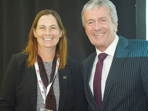 Fed Farmers president Katie Milne and Agricultural Minister Damien O’Connor at last weeks Feds’ national conference in Wellington.