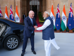 New Zealand Prime Minister Christopher Luxon and Indian Prime Minister Narendra Modi.