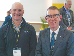 ASB general manager Rural Banking Ben Speedy and Mount Albert Grammar headmaster Patrick Drumm.