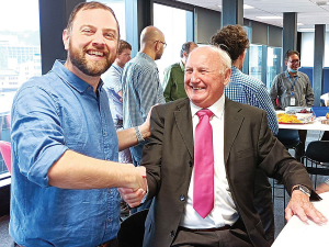 Company director Ben Van Rooy (right) at the agreement signing ceremony with MPI’s Adam Walker.