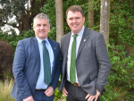 Federated Farmers' new national president Wayne Langford (right) with new vice president Colin Hurst.