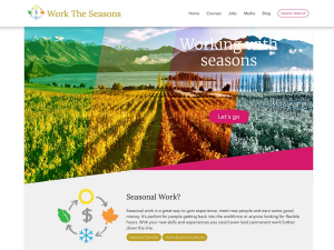 The front page of the Work the Seasons website. 