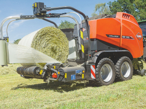 The VBP BalePack is also available with Kuhn&#039;s film binding system as an alternative to net binding.