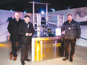 Waikato Milking Systems team, from left Grant Wisnewski, Dave Cassells and Tom Morris at Fieldays last month.