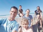 South Otago sheep and beef farmers Hamish and Amy Bielski and family.