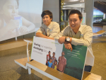 Visiting Indonesian farmers Septian Jasiah Wijaya (right) and Egi Giantara at Fonterra head office last month.