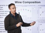 NMIT viticulture lecturer Stewart Field at the Bragato Research Winery open day, where he presented on a study into the effect of hang time and post ferment maceration on the quality of Pinot Noir wine.