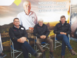 From left: Matt Mcfie, Phil Beatson and  Angus Haslett at CRV Ambreed stand at SI Field Days.