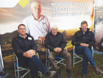 From left: Matt Mcfie, Phil Beatson and Angus Haslett at CRV Ambreed stand at SI Field Days.