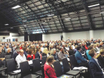 Farmers at the Mystery Creek meeting on water reforms.