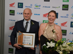 Craigmore Farming Services general manager farming Stuart Taylor and agri relationships manager Caroline Amyes with the award.