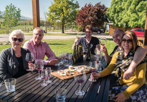Pinot blenders; from left -  Janet and Ross Anderson, Josh Scott, Hamish Drury and Tui Flemming.