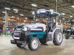 The Monarch-made MK-V tractor is now in production with the first of the 100% electrically powered tractors – which can be manned or autonomous – heading out to market.