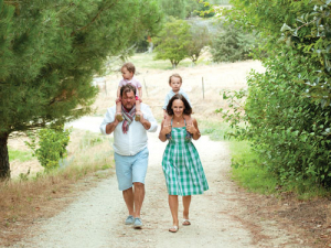 Yannick and Philippa Fourbet and their twin boys. Photo: Rachael McKenna.