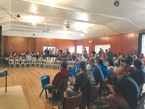 Farmers attending a meeting on M. bovis in Levin last week.