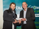 Tom Dalziel (left) receiving his award from competition's coordinator, and local orchardist, Andrew Kininmonth.