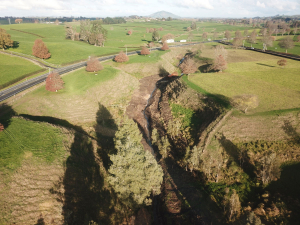 Overhead view of the gully stream system.