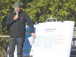 Phil Barlow, product manager for Ravensdown&#039;s HawkEye tool, presents management tips on achieving nitrogen caps during the recent autumn Focus Day at the Lincoln University Demonstration Dairy Farm.