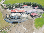 King Country farmer Shane Ardern’s twin rotary milking shed.