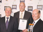 Agriculture Minister Damien O'Connor with winners of the 2020 Biosecurity Supreme Award Miraka Dairy's Grant Jackson (centre) and Richard Wyeth.
