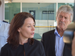 Biosecurity New Zealand spokesperson Dr Catherine Duthie and Ag Minister Damien O&#039;Connor at Northcote.