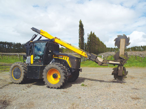 Maintaining shelterbelts and hedges is the domain of the JCB cutter.