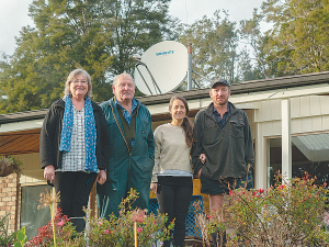 The Monk family from Fox Glacier is happy with their satellite based internet.