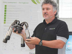 DairyNZ milk quality consultant Josh Wheeler speaks at a recent DairyNZ event.