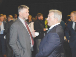 John Monaghan (right) with David Gasquoine at the Fonterra AGM last week.